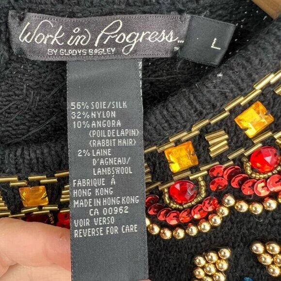 Vintage Working in Progress 80’s Silk Wool Sequin Women’s Sweater Size Large - Picture 10 of 14